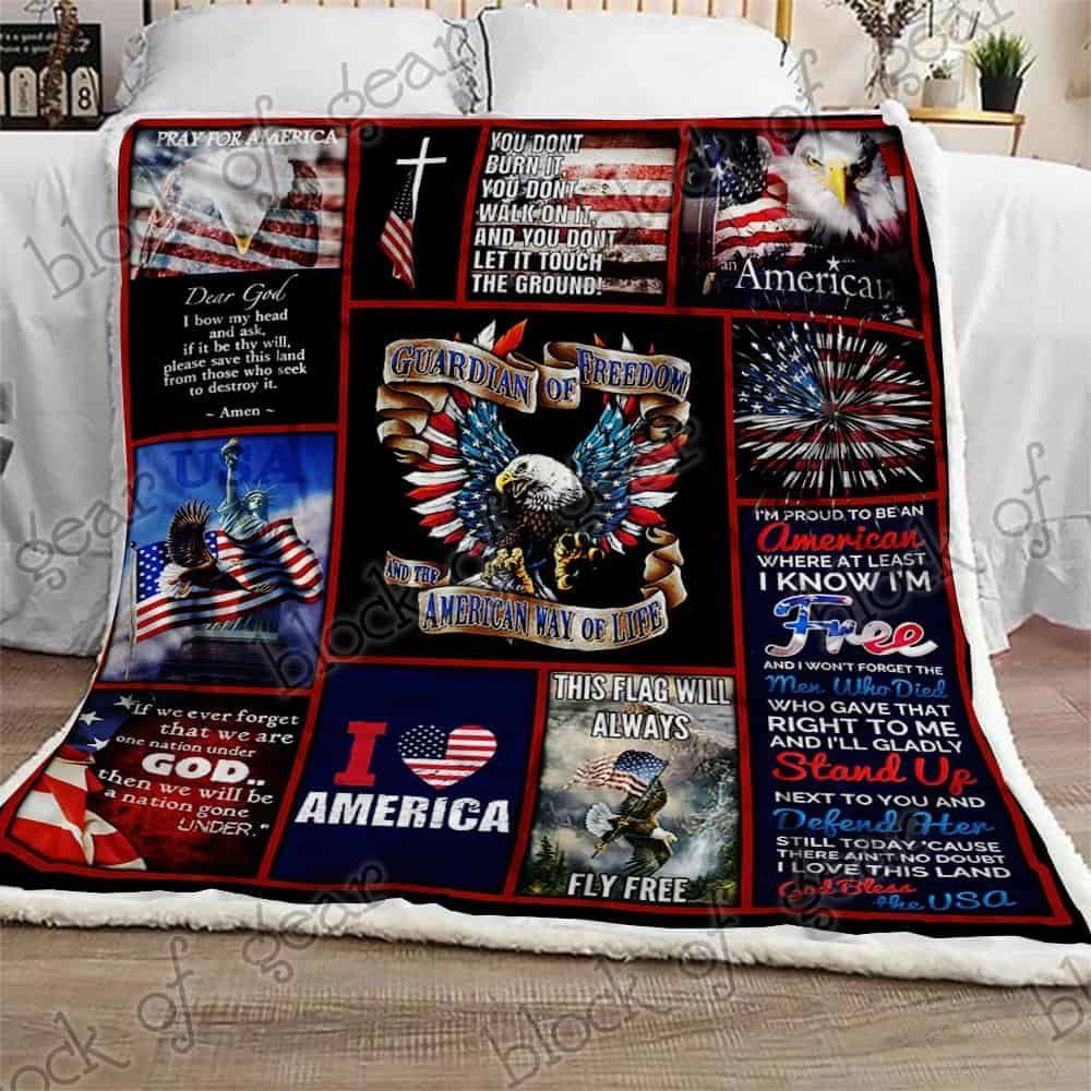 God Bless America Fleece Blanket