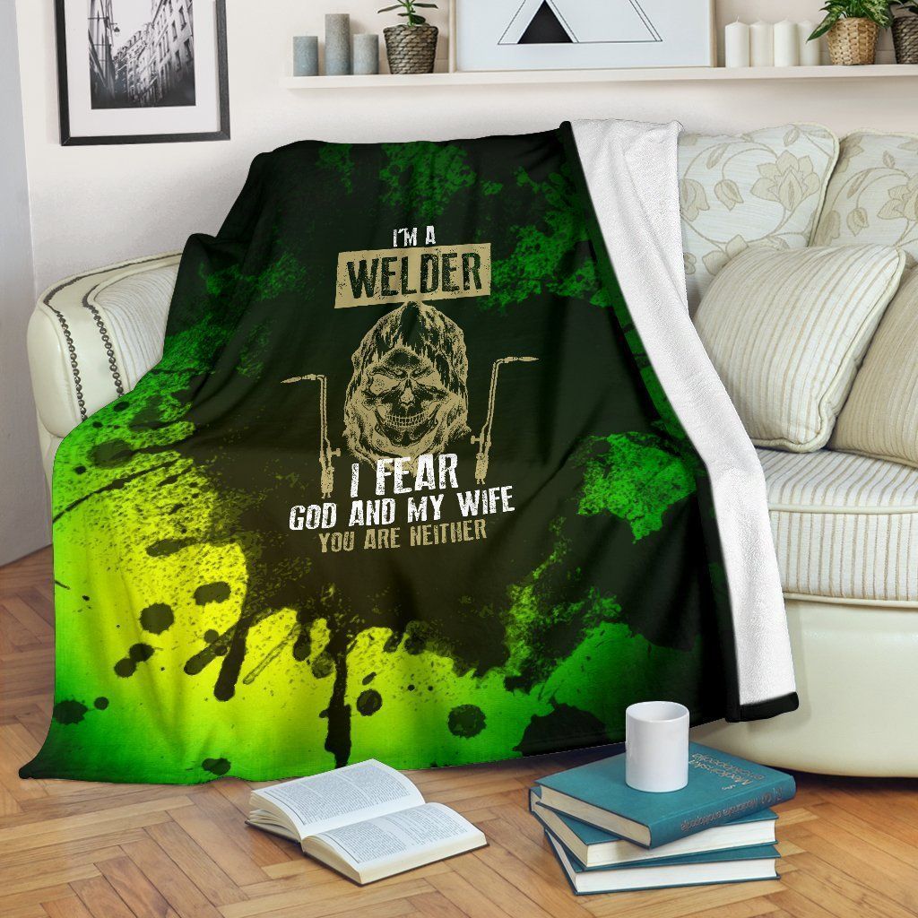 God Fearing Welder Sherpa Fleece Blanket