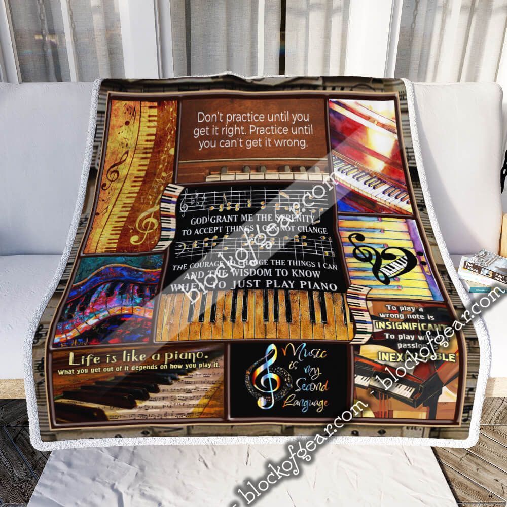 God Grant Me The Serenity Piano Sherpa Fleece Blanket
