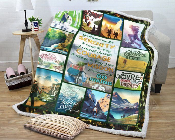 God Grant Me The Serenity To Know When To Go Hiking Fleece Blanket