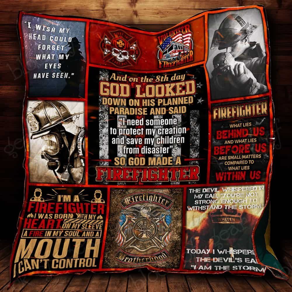 God Made A Firefighter CL22100224MDQ Quilt Blanket