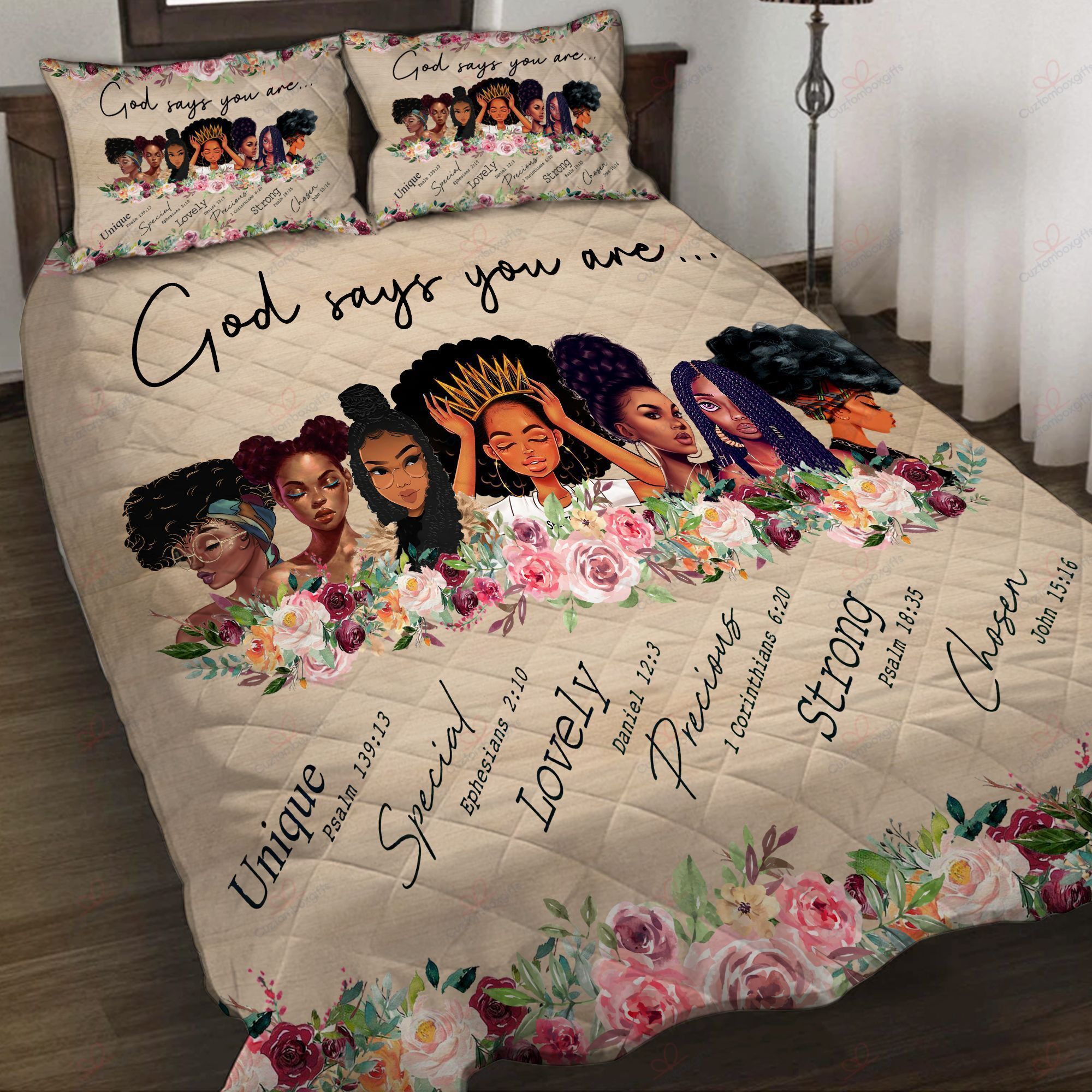 God Says You Are Black Queen Bedding Set