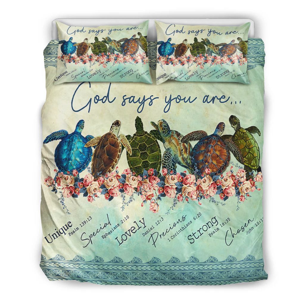 God Says You Are Hawaii Turtle Bedding Set
