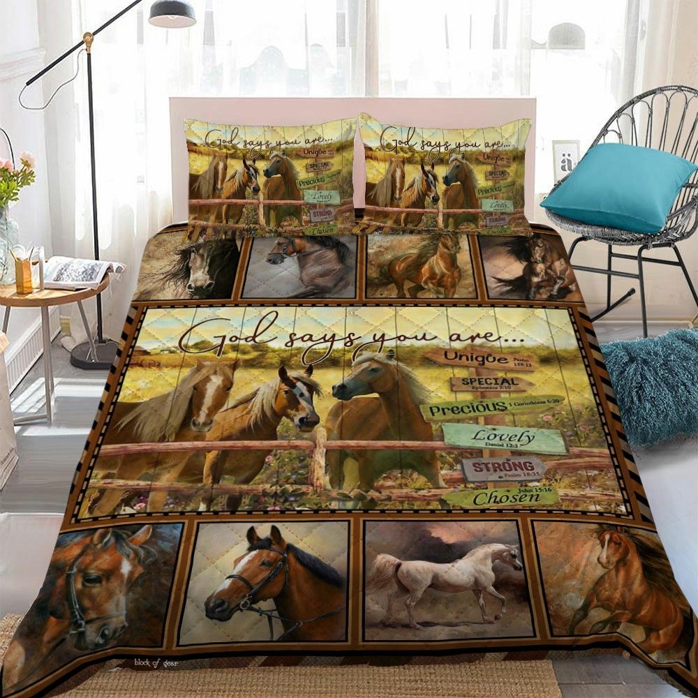 God Says You Are Horse Bedding Set
