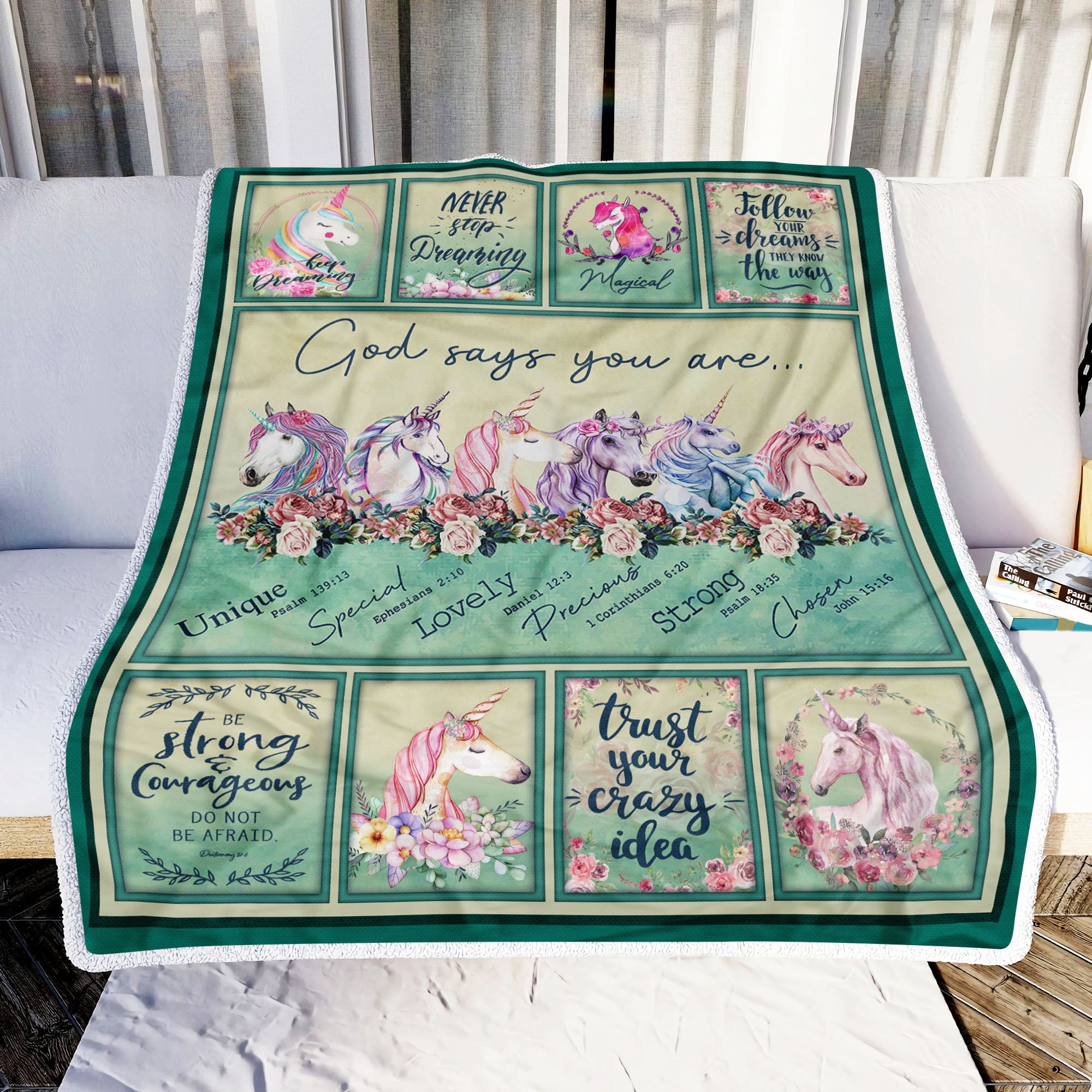 God Says You Are Unicorn Fleece Blanket