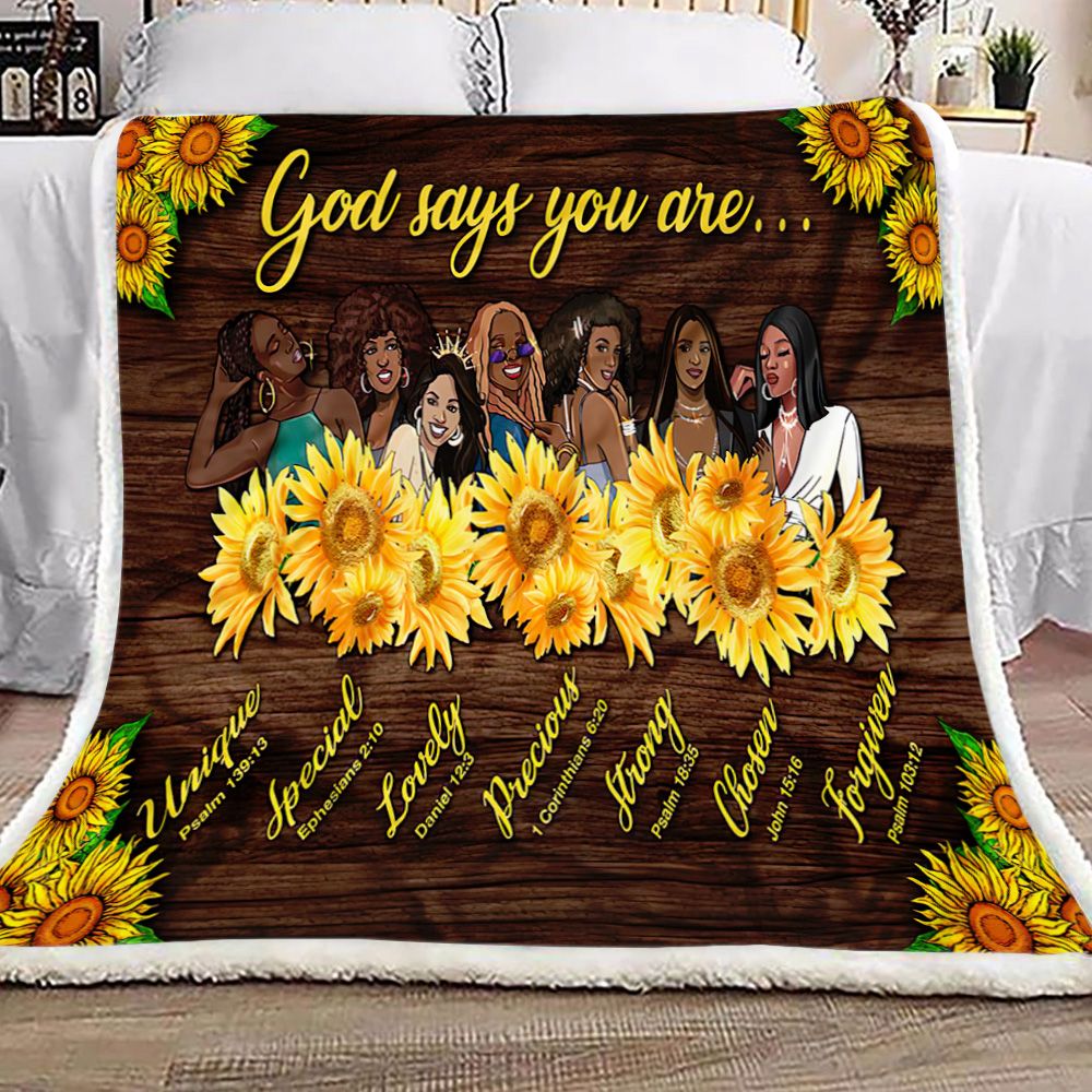 God Says You Are Unique Special Lovely Fleece Blanket
