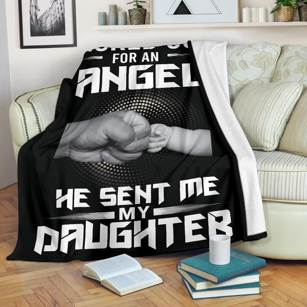 God Sent My Daughter Sherpa Fleece Blanket