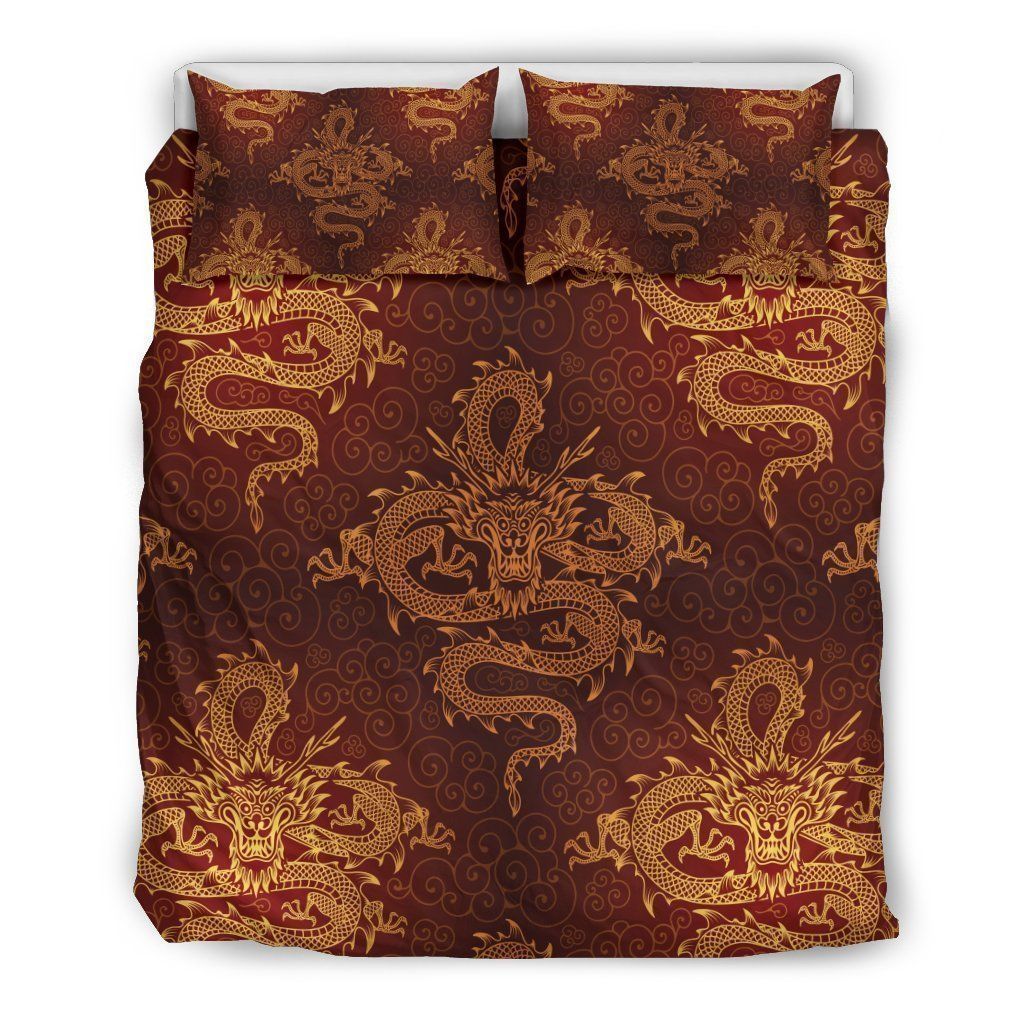 Gold Chinese Dragon Bedding Set