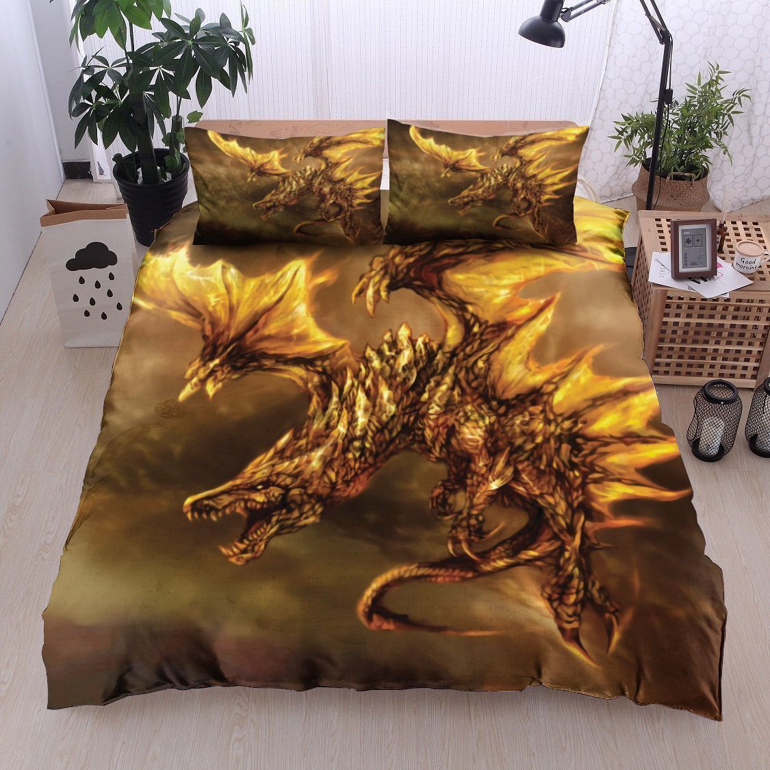Gold Dragon Bedding Set