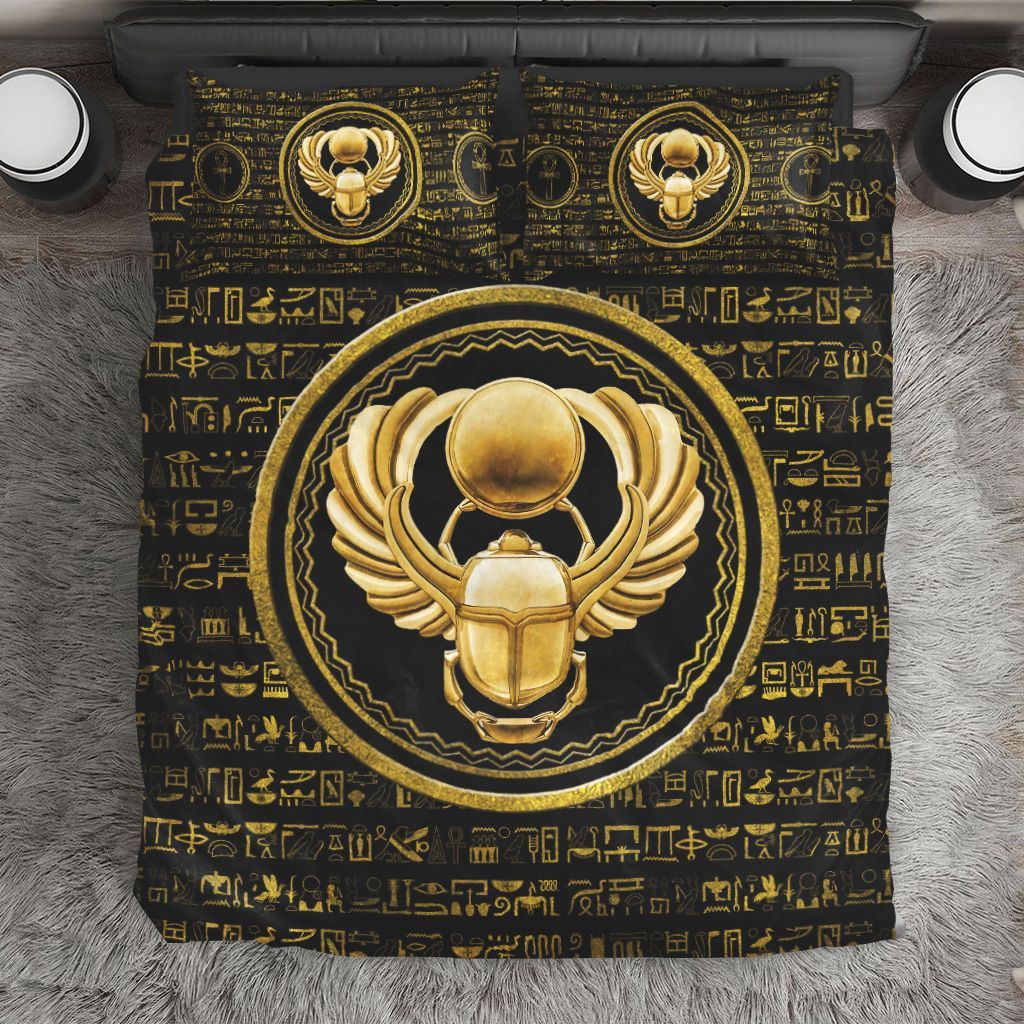 Gold Egyptian Scarab Bedding Set