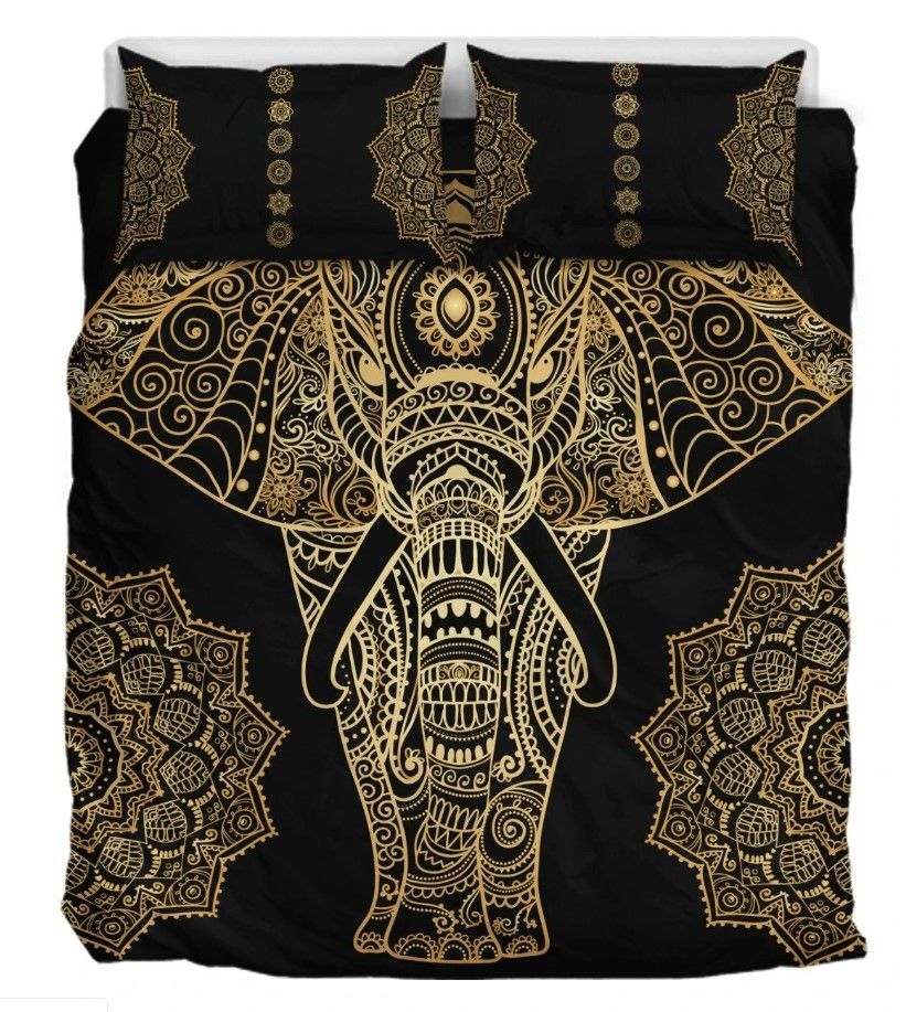Gold Elephant Bedding Set
