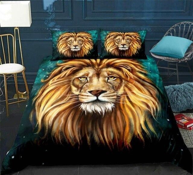 Gold Lion Head Bedding Set