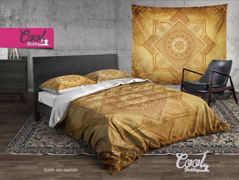 Gold Mandala Bedding Set