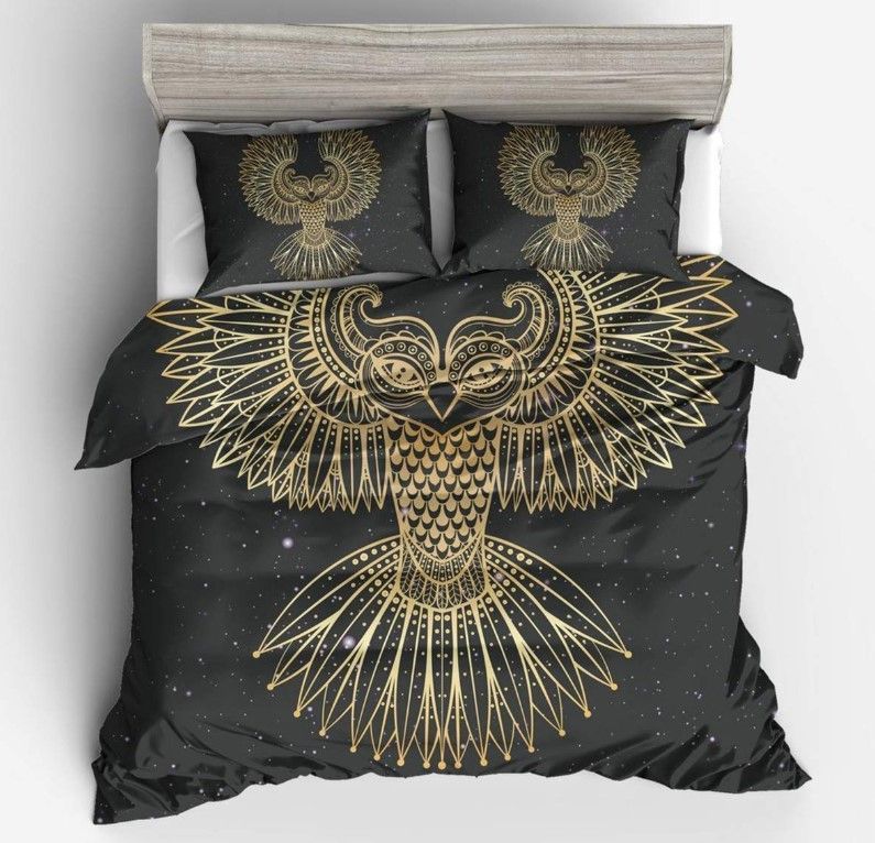 Gold Owl Bedding Set