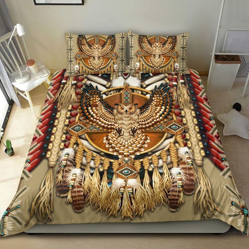 Gold Owl Native American Bedding Set
