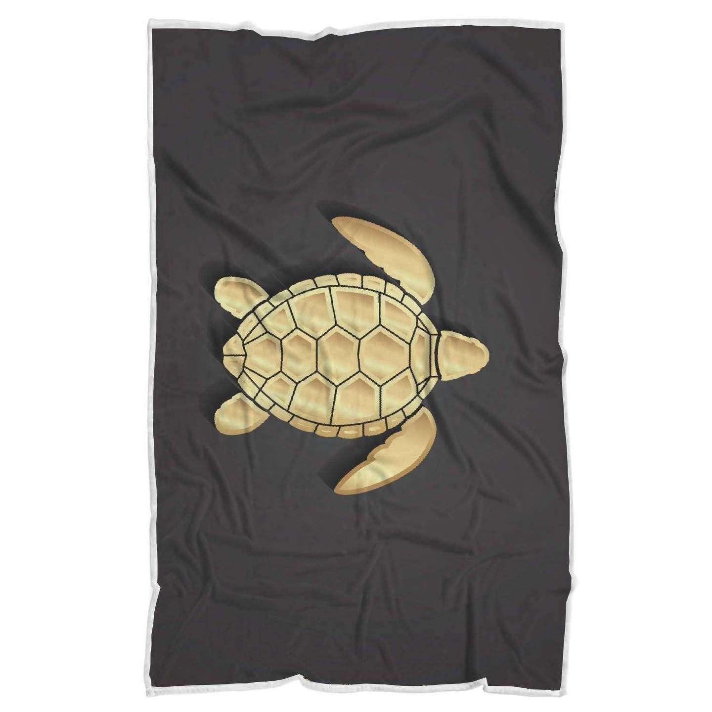 Gold Sea Turtle Sherpa Fleece Blanket