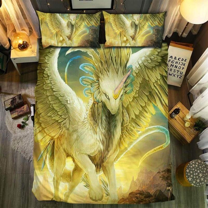Gold Unicorn Universe Printed Bedding Set