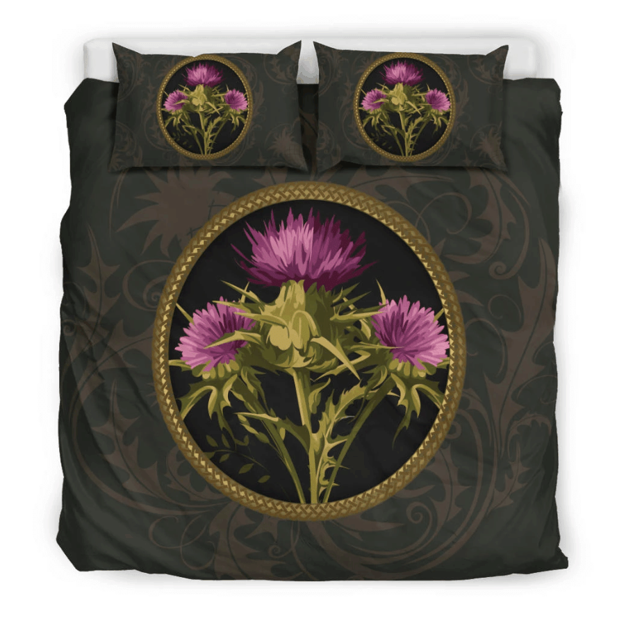 Gold Vintage Thistle   Scotland Bedding Set