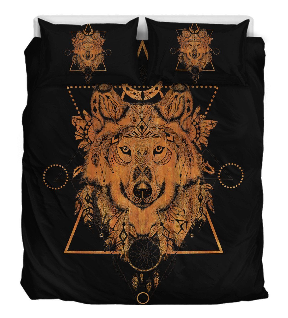 Gold Wolf Bedding Set