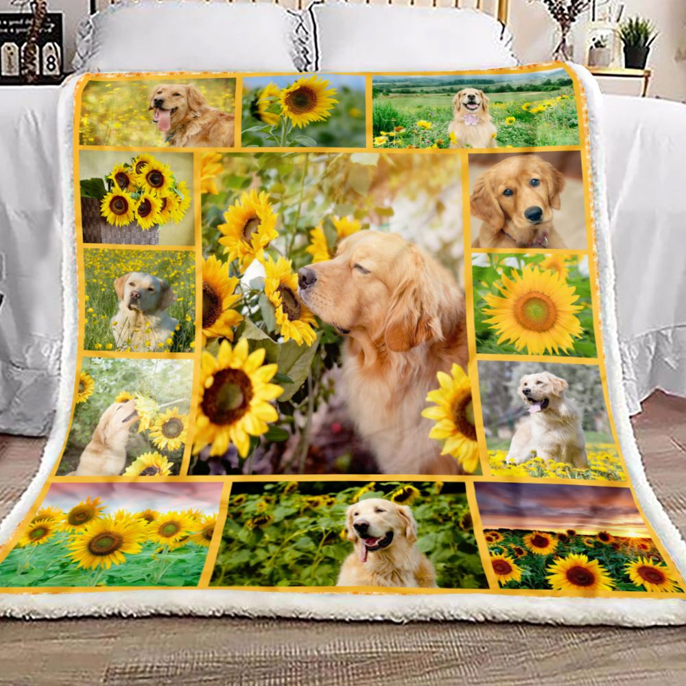 Golden And Sunflower Fleece Blanket