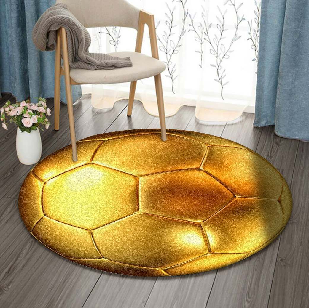 Golden Ball Round Carpet