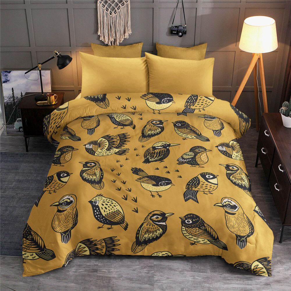 Golden Bird Bedding Set