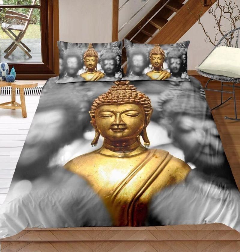 Golden Buddhatatue Bedding Set