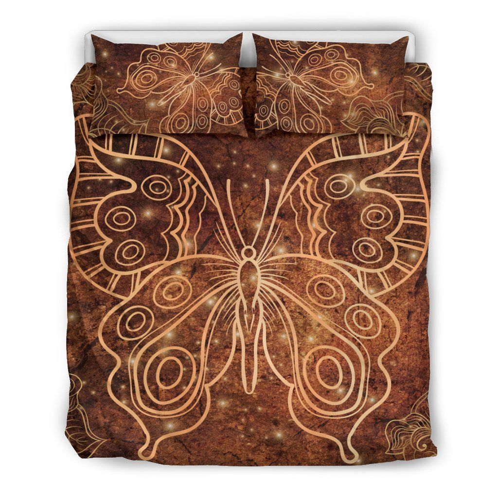 Golden Butterfly Bedding Set