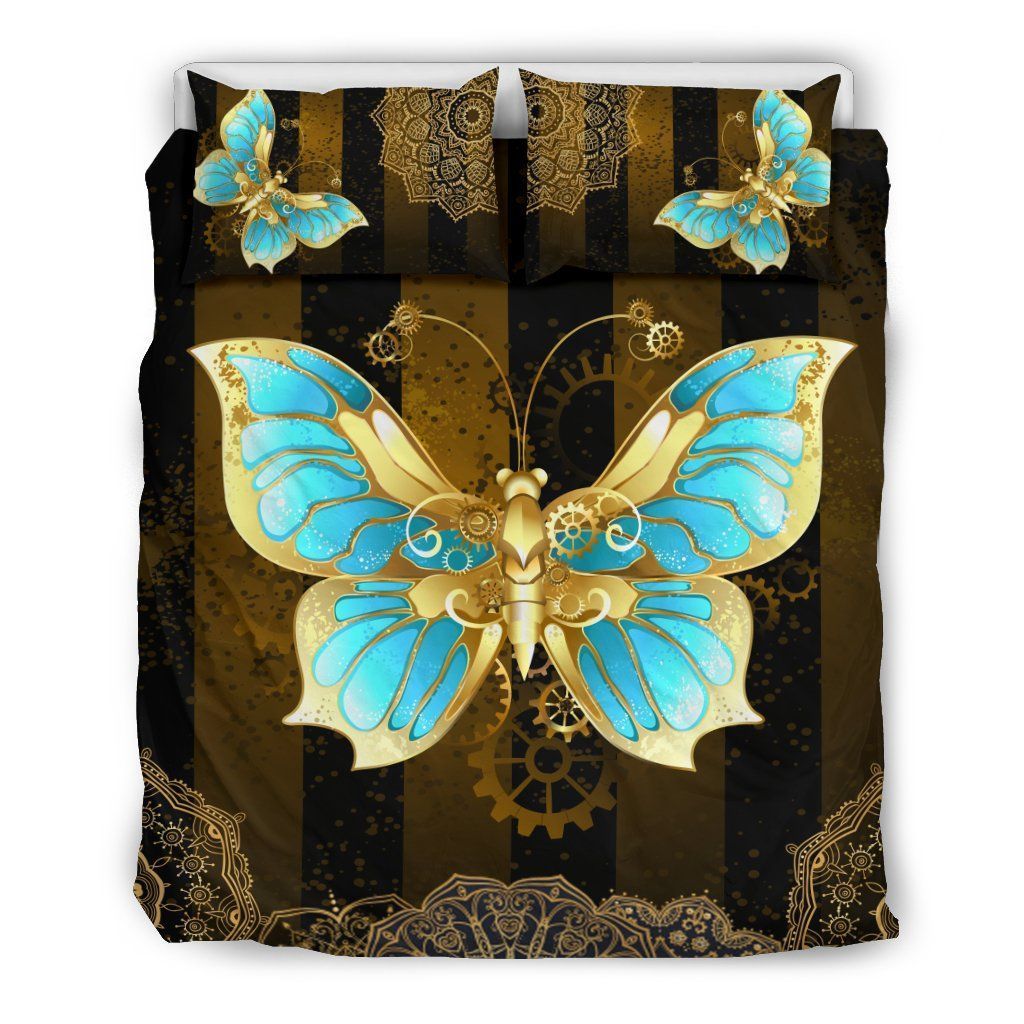 Golden Butterfly Bedding Set