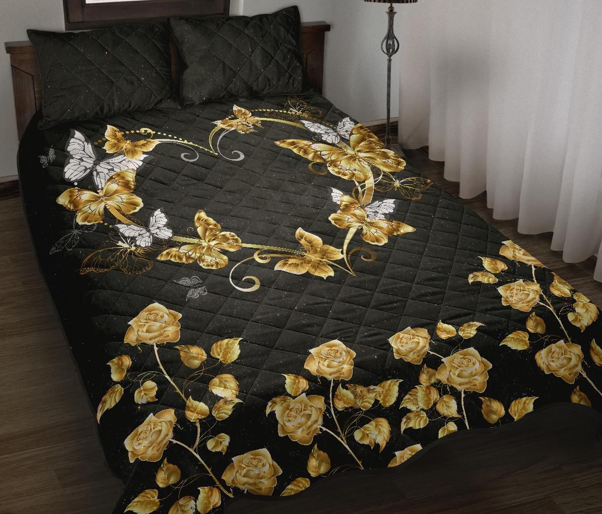 Golden Butterfly Bedding Set