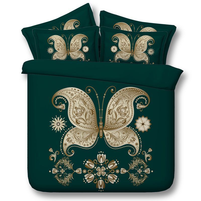 Golden Butterfly Bedding Set