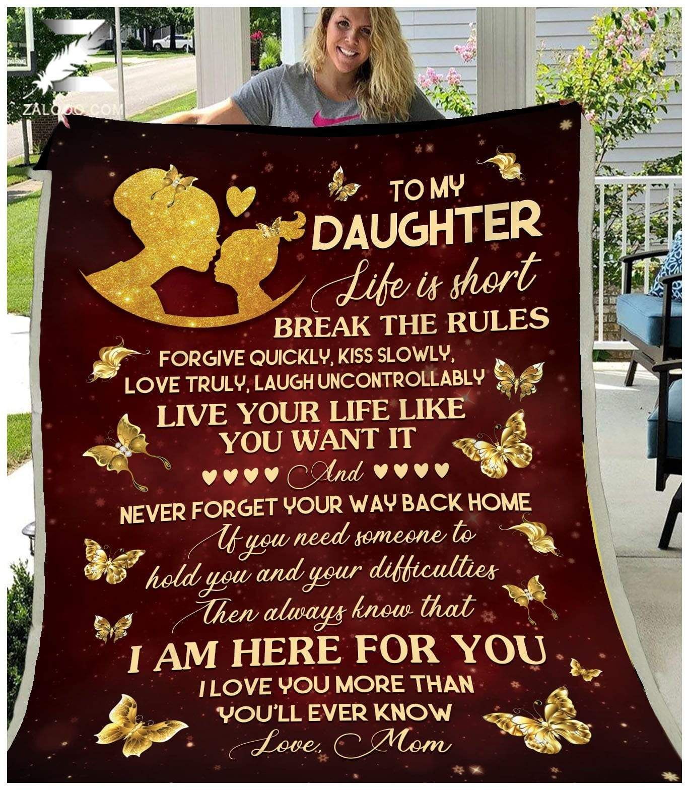 Golden Butterfly To My Daughter That Is All Matter Sherpa Fleece Blanket