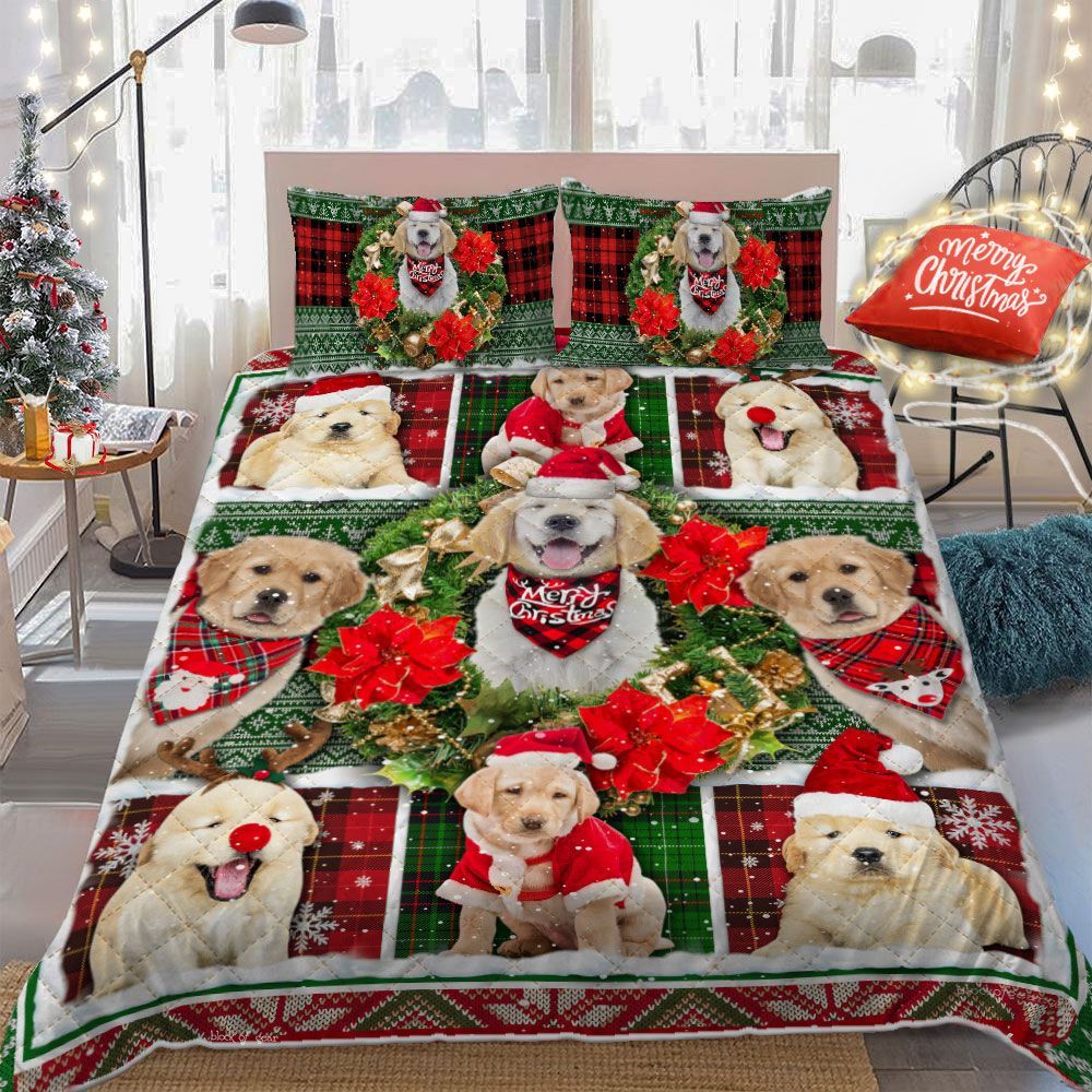 Golden Christmas Bedding Set