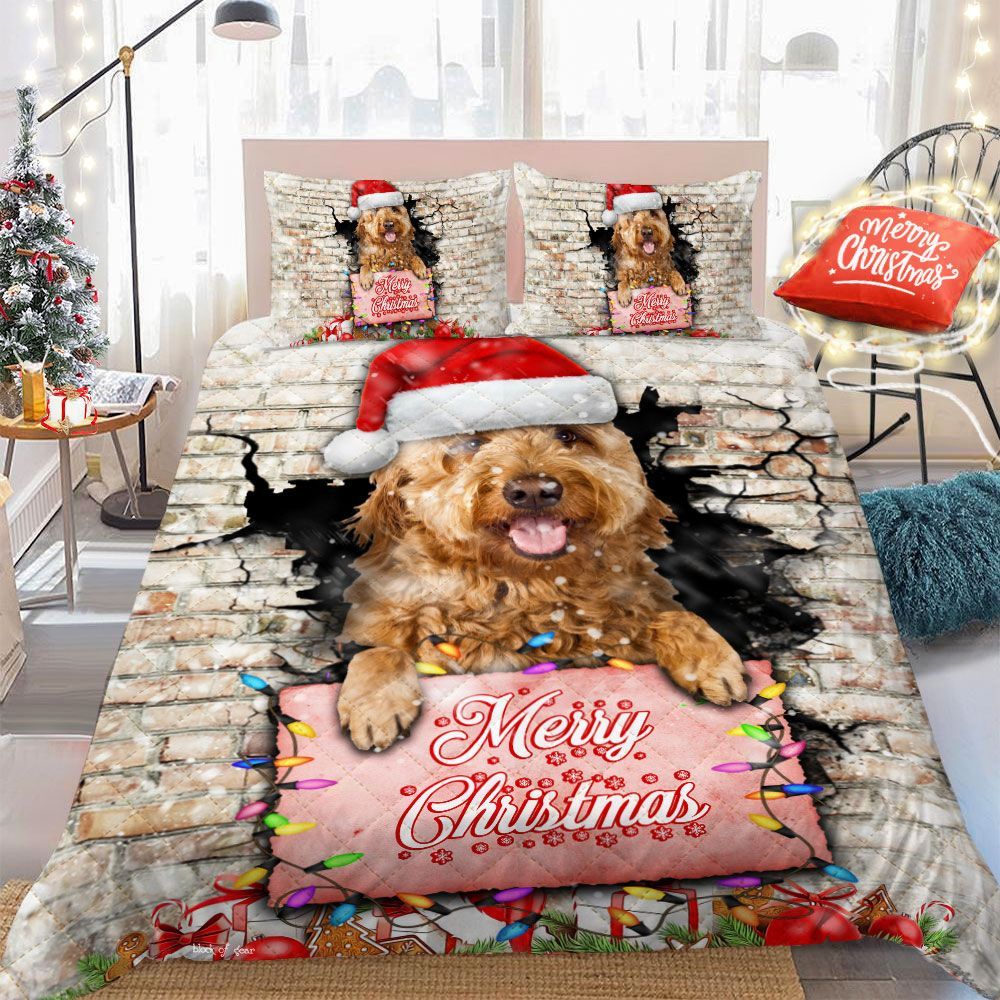 Golden Christmas Bedding Set