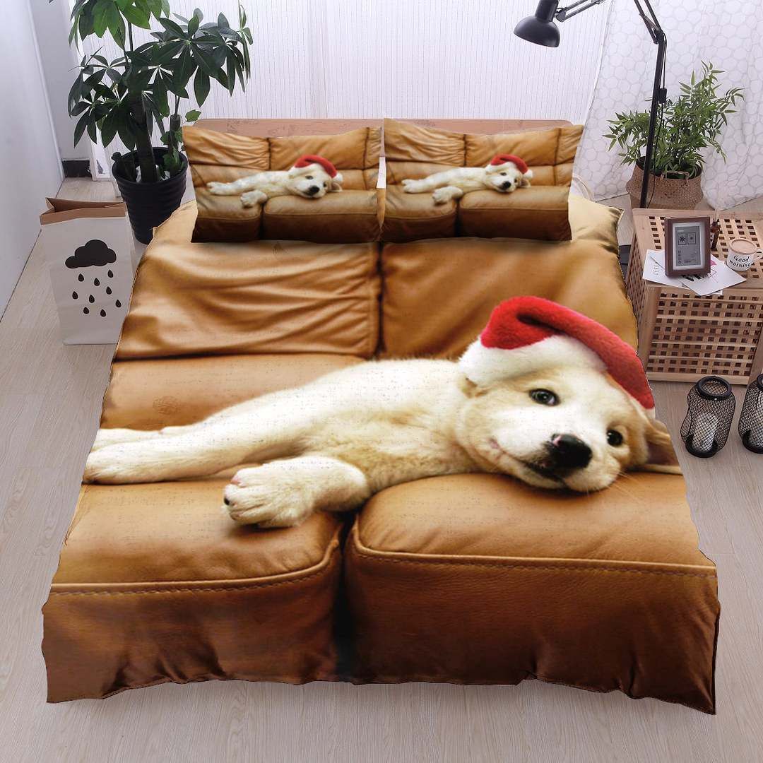 Golden Christmas Bedding Set