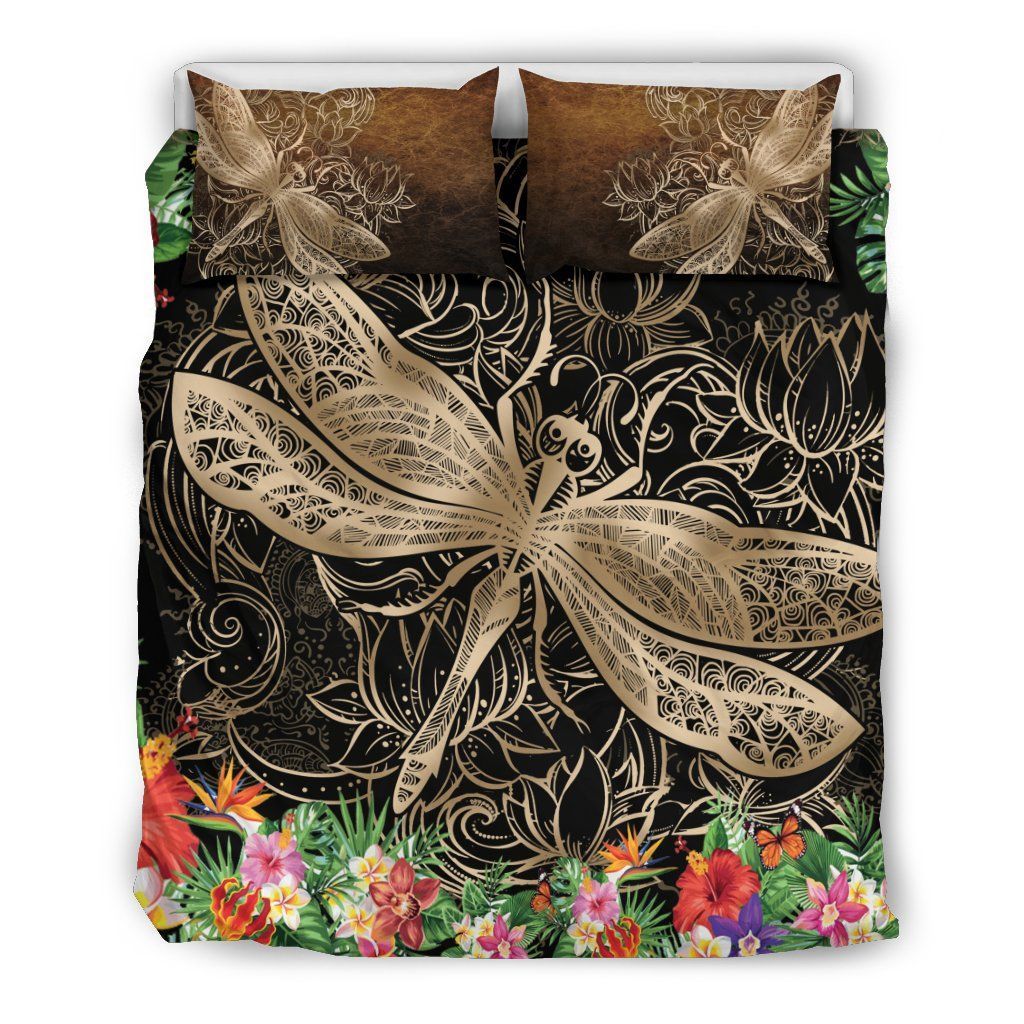 Golden Dragonfly Bedding Set