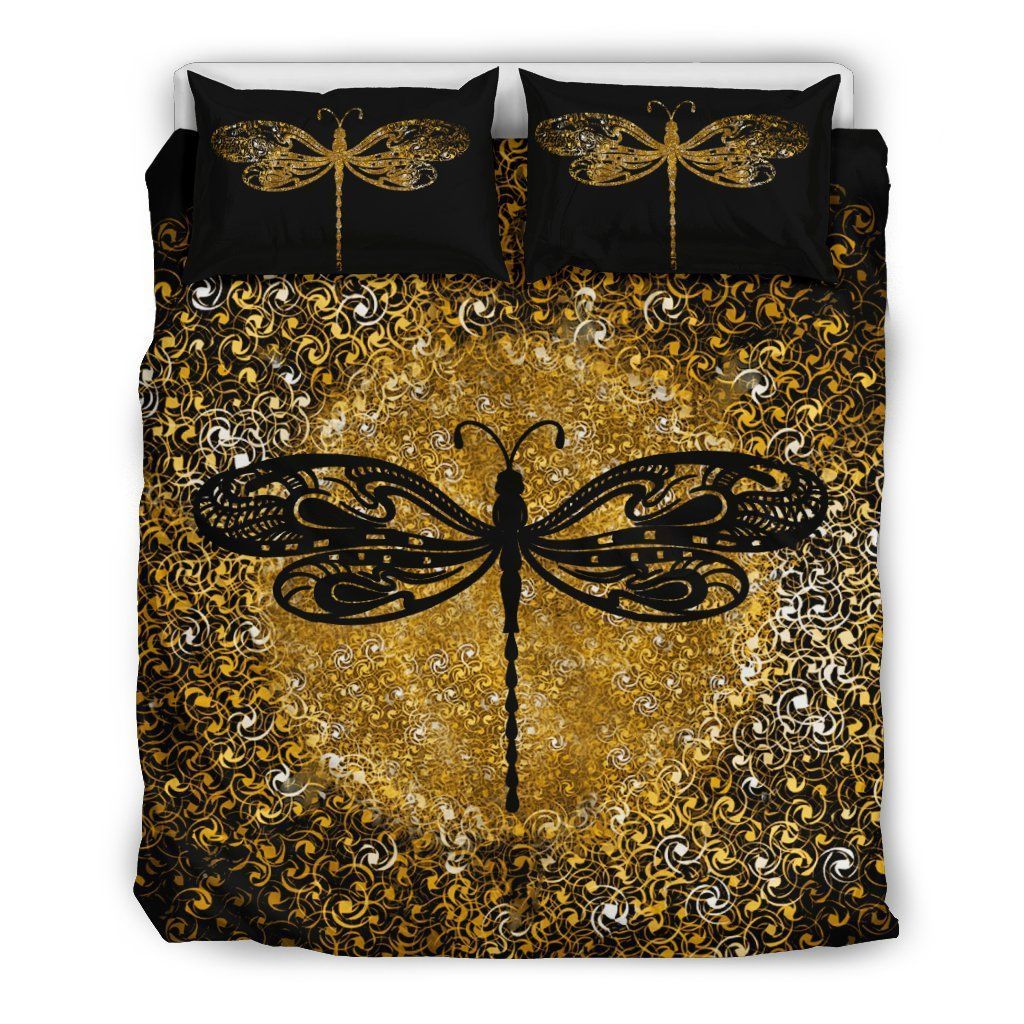 Golden Dragonfly Bedding Set