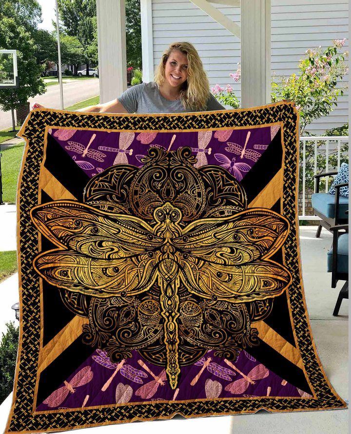 Golden Dragonfly Quilt Blanket DHC1402784TD