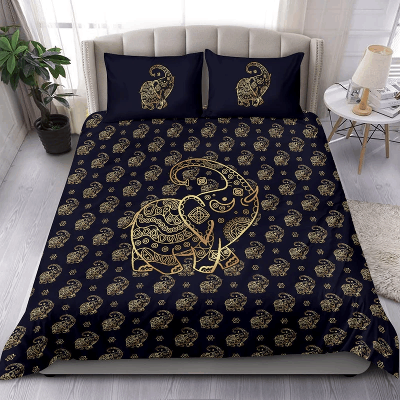 Golden Elephant Bedding Set