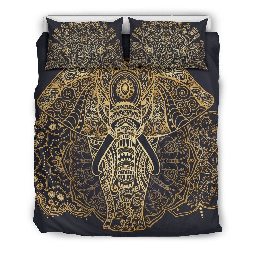 Golden Elephant Yoga Lover Bedding Set