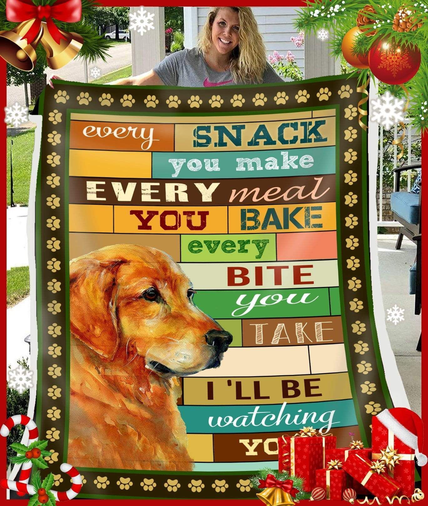 Golden I’ll Be Watching You Sherpa Fleece Blanket