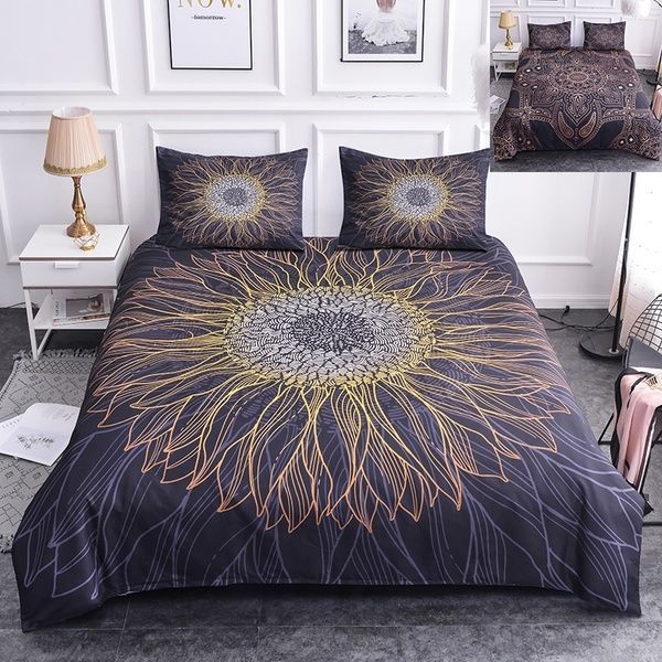 Golden Mandala Sunflowers Bedding Set
