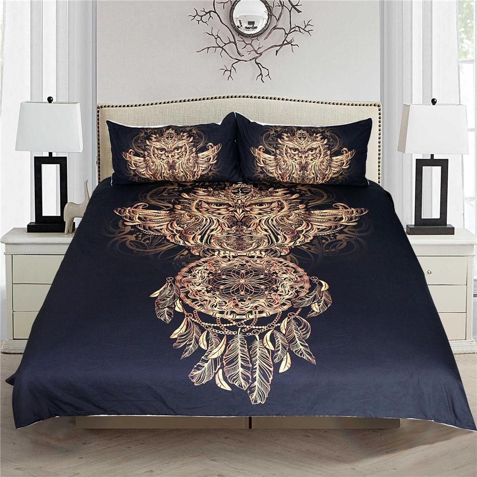 Golden Owl Dreamcatcher Bedding Set
