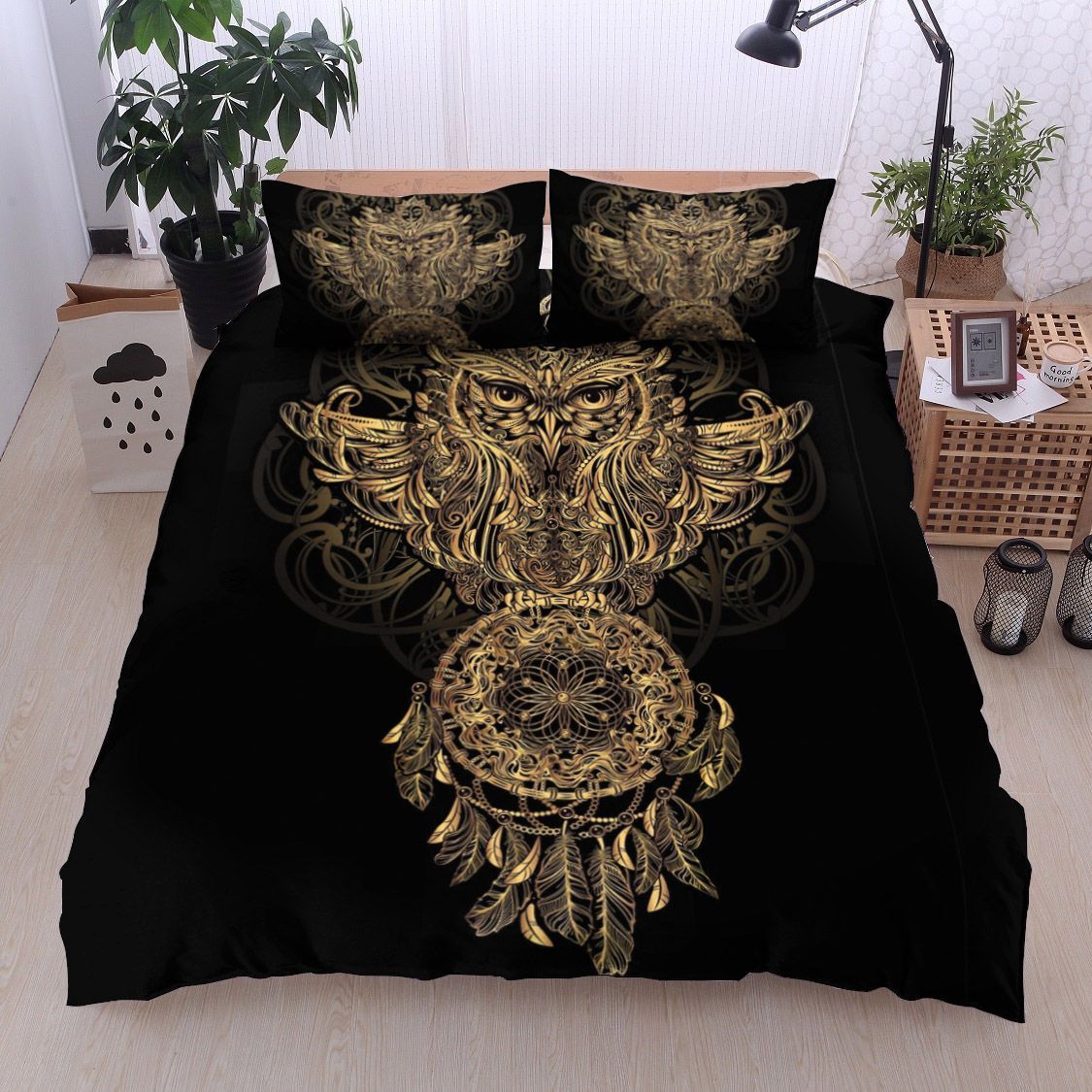 Golden Owl Dreamcatcher Bedding Set