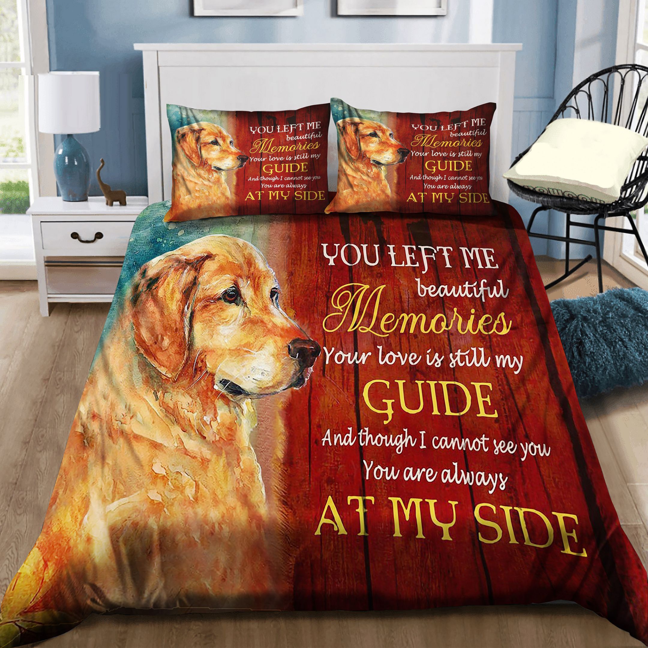 Golden Retriever Always By My Side Bedding Set
