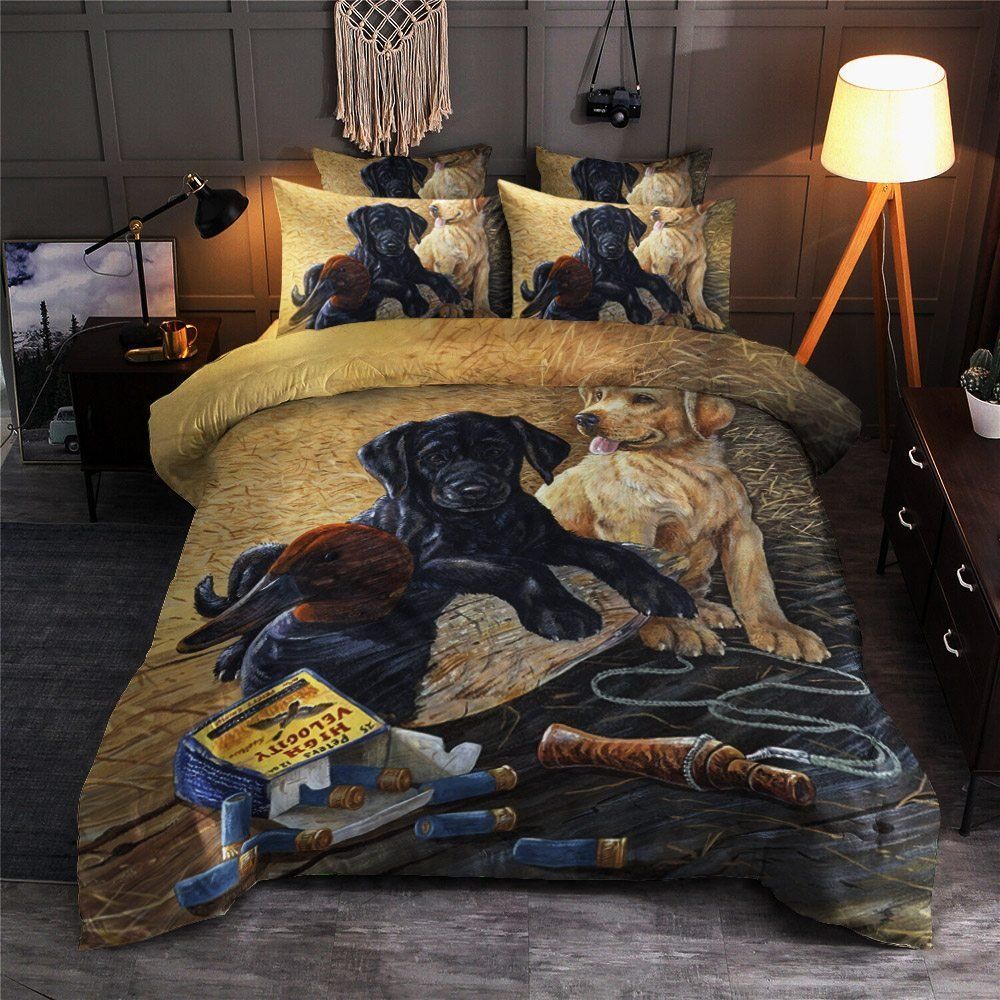 Golden Retriever And Duck Bedding Set