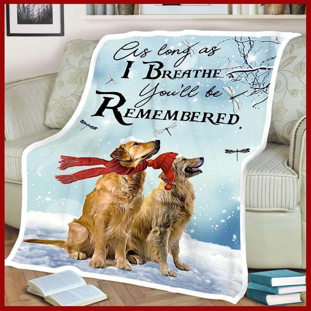 Golden Retriever – As Long As I Breathe Fleece Blanket