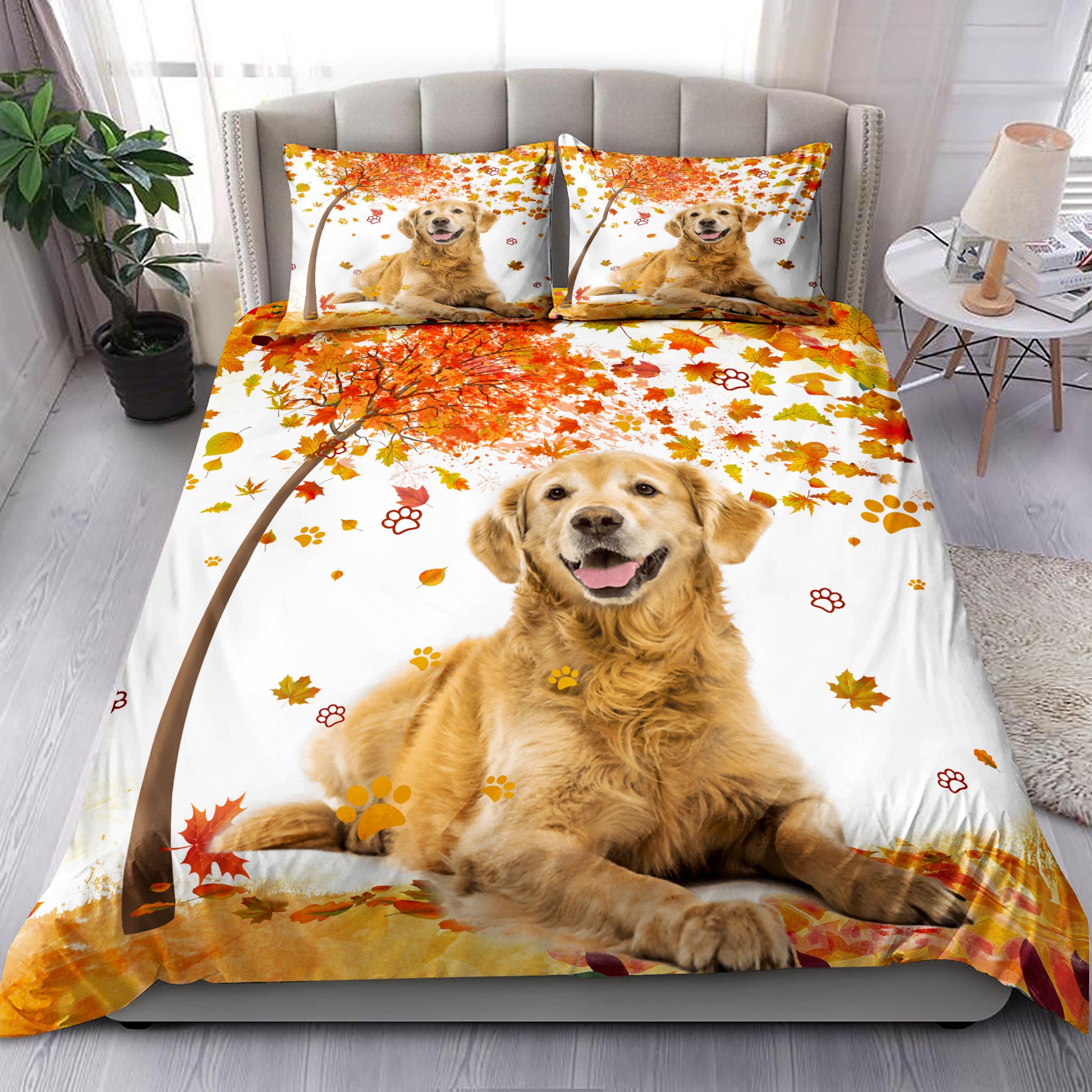 Golden Retriever Autumn Bedding Set