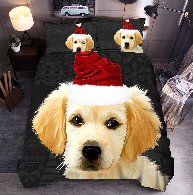 Golden Retriever Christmas Bedding Set