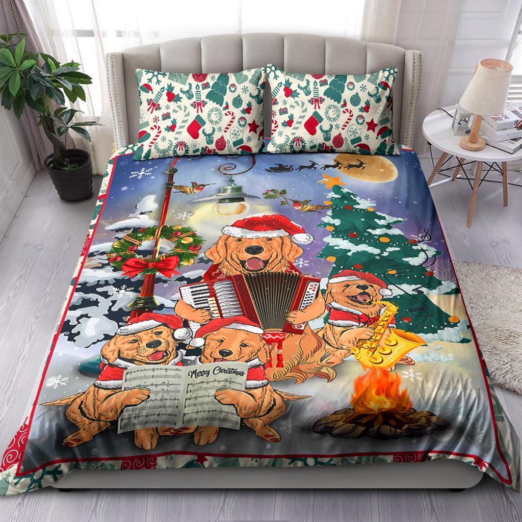 Golden Retriever Christmas Bedding Set